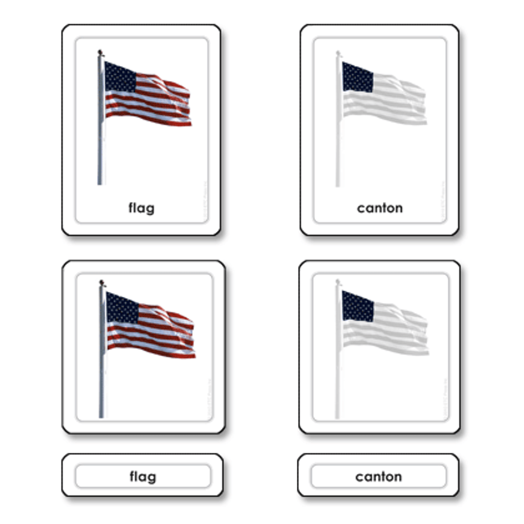 Parts of a flag 3 part cards (printed on pvc)