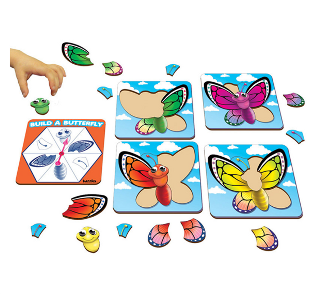 Build a Butterfly Game with 4 Raised Puzzles