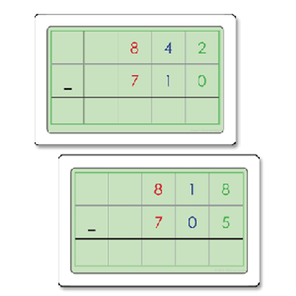 Golden Bead Task Cards – Subtraction PVC
