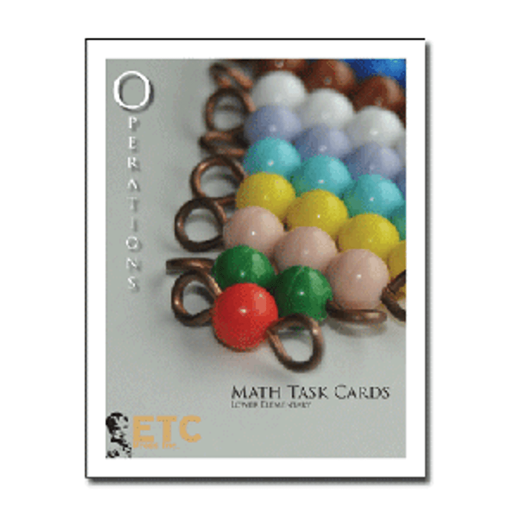 Math Task Cards operations cut and printed on PVC