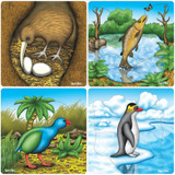 Animals raised puzzles set of 4, 14-19 pieces