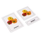 Vegetables - 3 Part Cards in Wooden Display Box