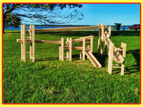 Wooden Canals and Tower Bumper Set .STEM 12 pieces