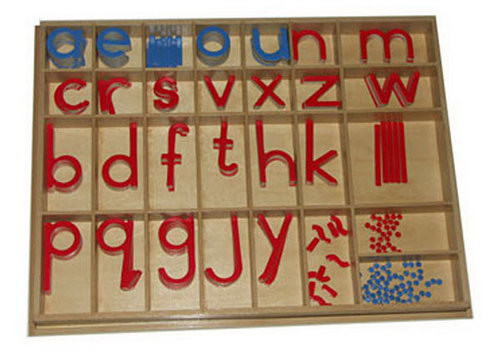 Moveable Alphabet Set With  Wooden Letters Print