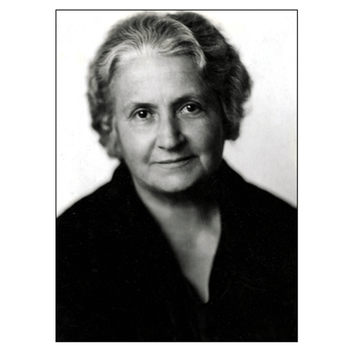 Portait of Maria Montessori on photo paper