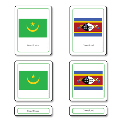 Flags of Africa - 3 Part Cards