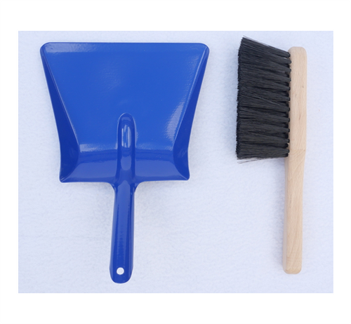 Blue Metal dustpan with brush (child size)