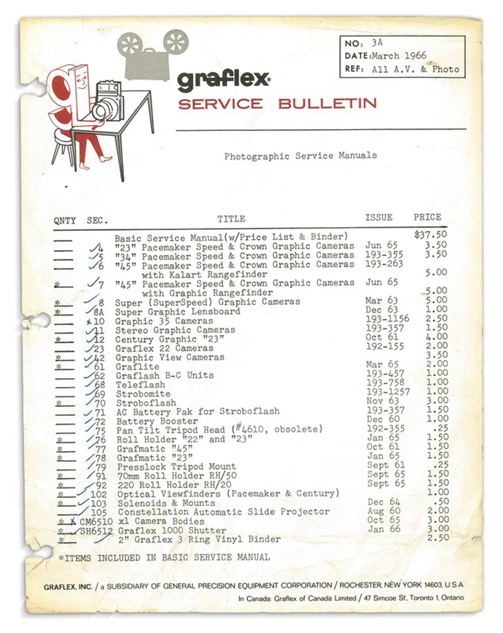 Graflex Service Parts Manual