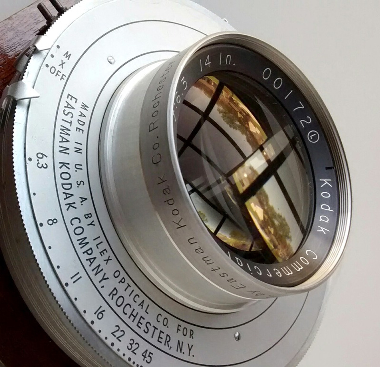 Kodak 14 Inch f/6.3 Commercial Ektar Lens in No. 5 Ilex Universal Synchro  Shutter - Surplus Camera Gear