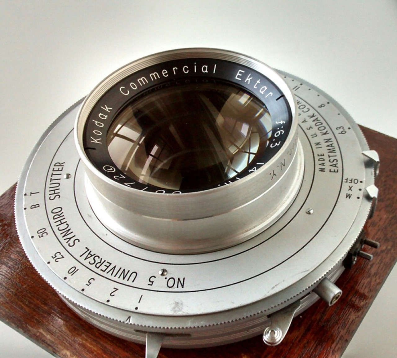 Kodak 14 Inch f/6.3 Commercial Ektar Lens in No. 5 Ilex Universal Synchro  Shutter - Surplus Camera Gear
