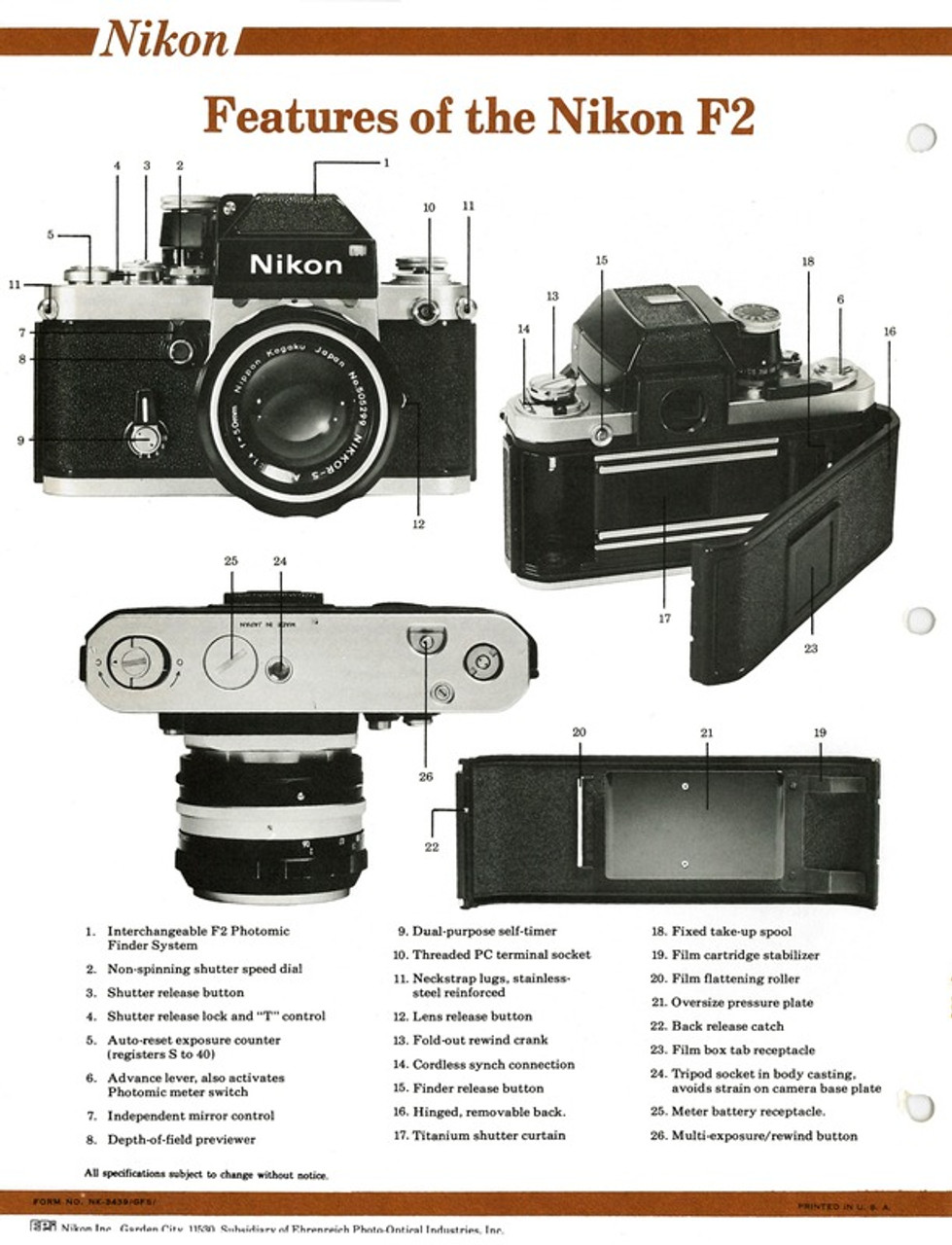 Nikon F2 - The Evolution of the Nikon System - 1976 Sales