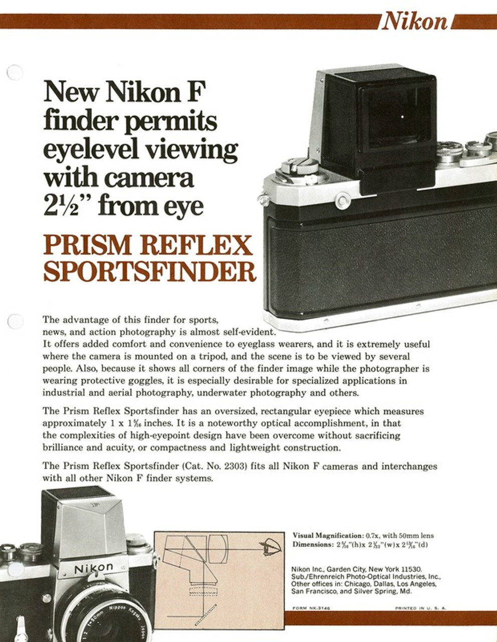 Nikon F Photomic FTn, Nikon F System Interchangeable Finders and Finder Accessories 1973 Sales Sheets - Free Download