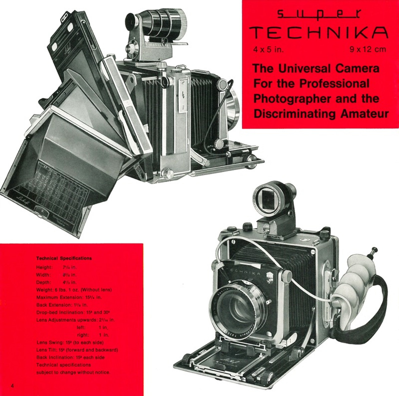 Linhof Super Technika 4x5 inch Technical Field Camera