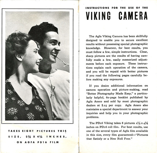 Instructions for Agfa PD16 Viking Camera with F6.3 Lens - Free Download