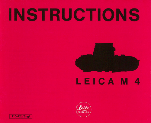 Instructions Leica M4 — PDF Download