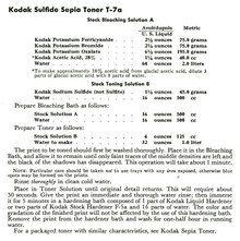 Kodak Sulfide Sepia Toner T-7a Formula - Free Download