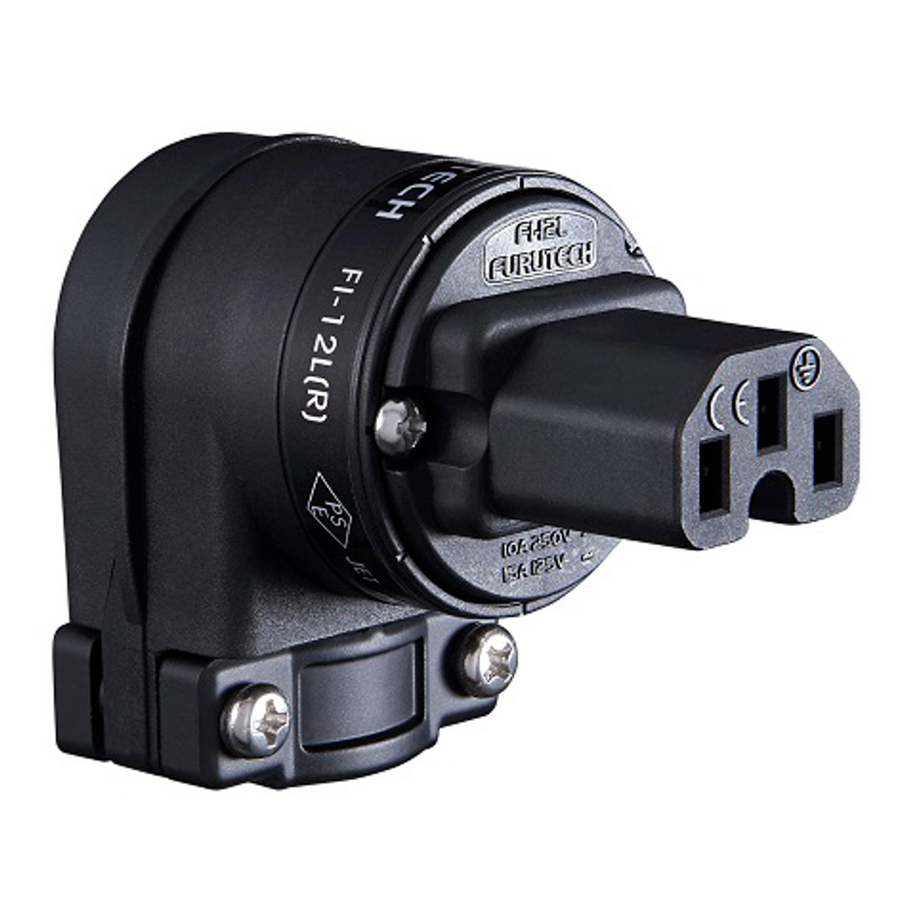 Furutech FI-12L-R Rhodium right-angle IEC plug