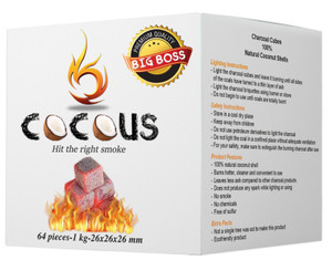 COCOUS Natural Coconut Charcoal 1KG - 64 Pieces 26mm Cubes COCOUS Natural Coconut Charcoal 1KG - 64 Pieces 26mm Cubes