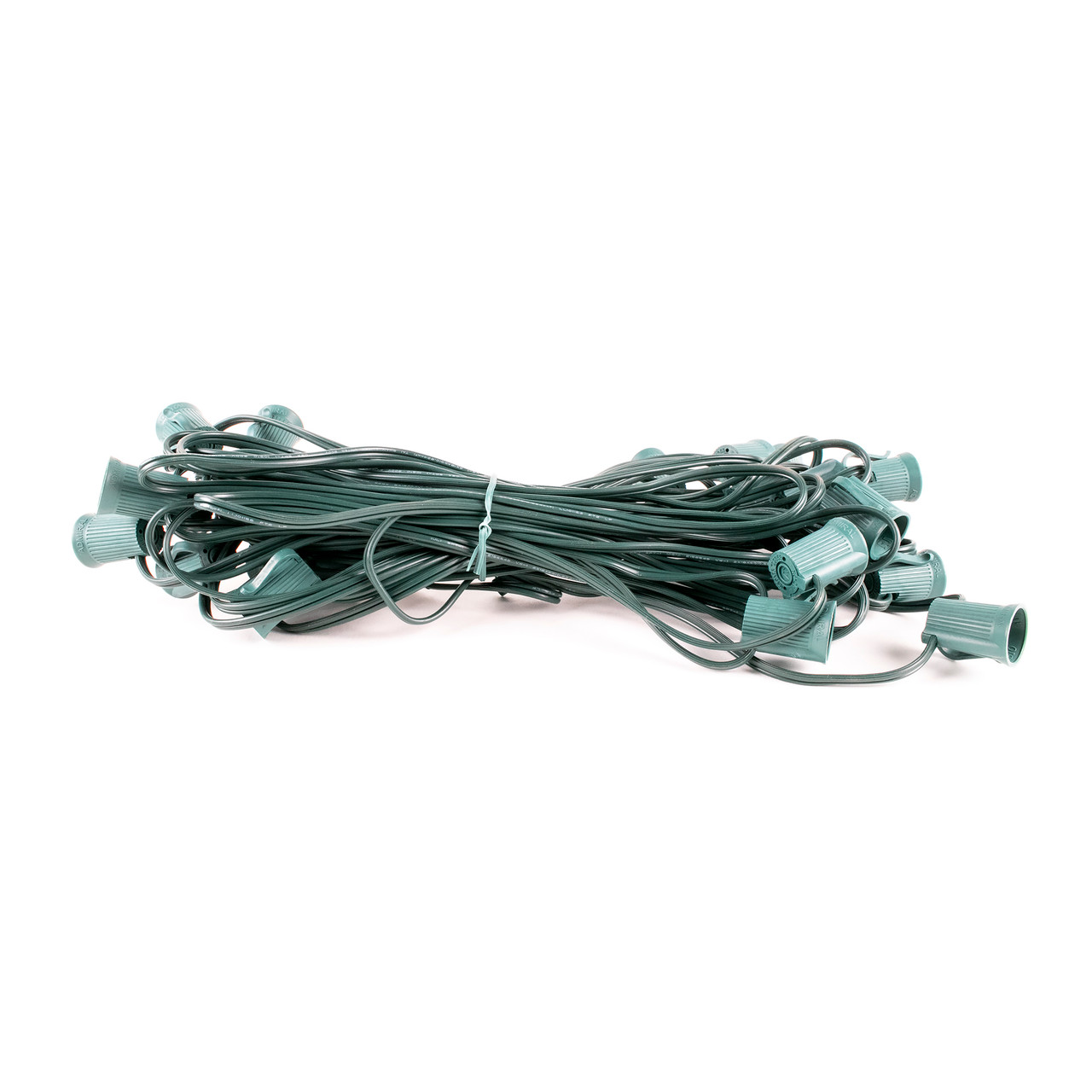 25' C9 Light String - Green Wire - 25 Sockets - 12 Spacing
