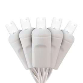 Pure White 5MM Conical LED Light - White Wire