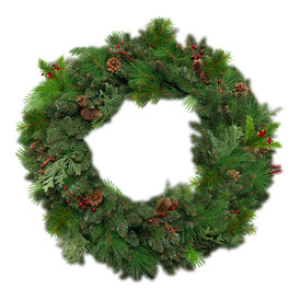 48" Unlit Woodland Blend Wreath