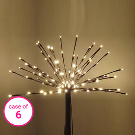 Warm White 18" 8-Function Starburst Yard Stake with Remote - Case of 6