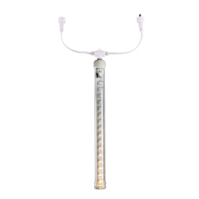 Warm White 12" LED Cascading Meteor Light Tube - White Wire