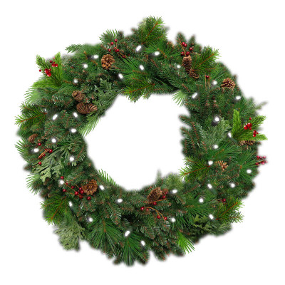 72" Prelit Woodland Blend LED Wreath