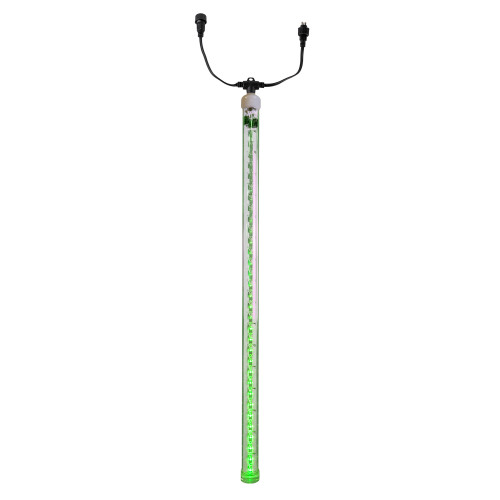 Green 24" LED Cascading Meteor Light Tube - Black Wire