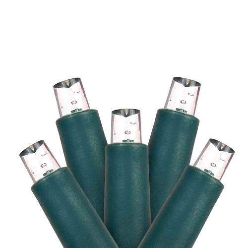 5MM Conical LED Low Voltage Light - Green Wire - 50 Bulbs - Warm White