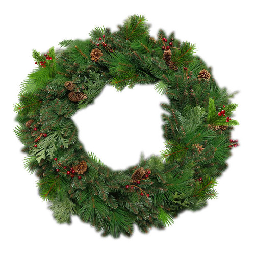 72" Unlit Woodland Blend Wreath