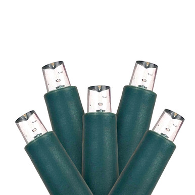 5MM Conical LED Low Voltage Light - Green Wire - 50 Bulbs - Warm