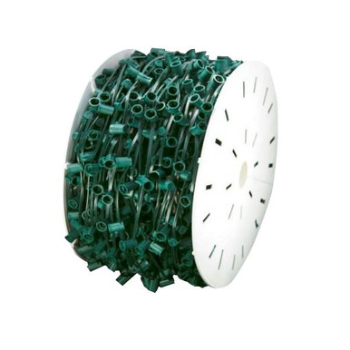 25' C9 Light String - Green Wire - 25 Sockets - 12 Spacing