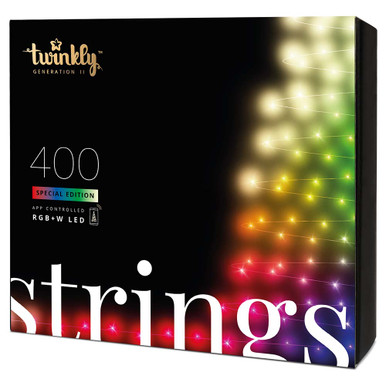 Twinkly 5MM Conical String Light - Green Wire - 400 Bulbs - RGBW