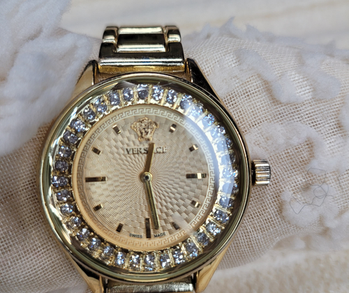 Gold Versace Watch Front