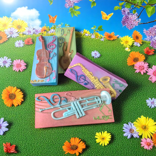 We Got The Beat Artisan Band Handmade Artistic Moisturizing Soap | Set of 4-6 3.6oz bars | Nourishing Body Soap | No 2 alike - Unique Art (4 Piece Band)