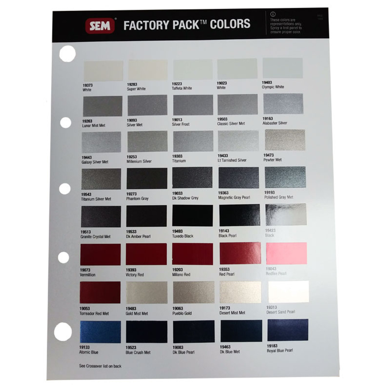 Sem Paint Color Chart