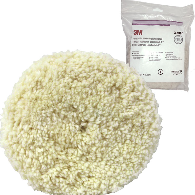 3M 33287, 6 inch Double Sided Wool Compound Pad | R & E Paint Supply