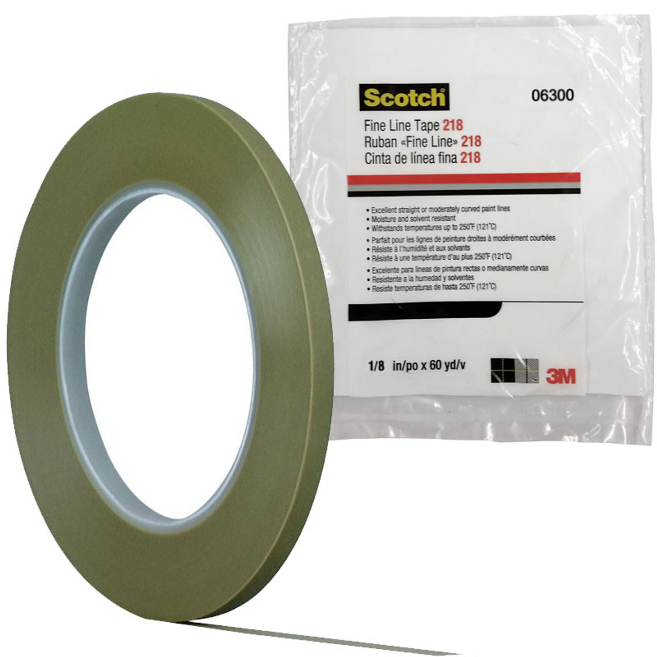 3M Masking Fine Line for Flawless Paint Lines Tape, 1 x 60 yd., Green