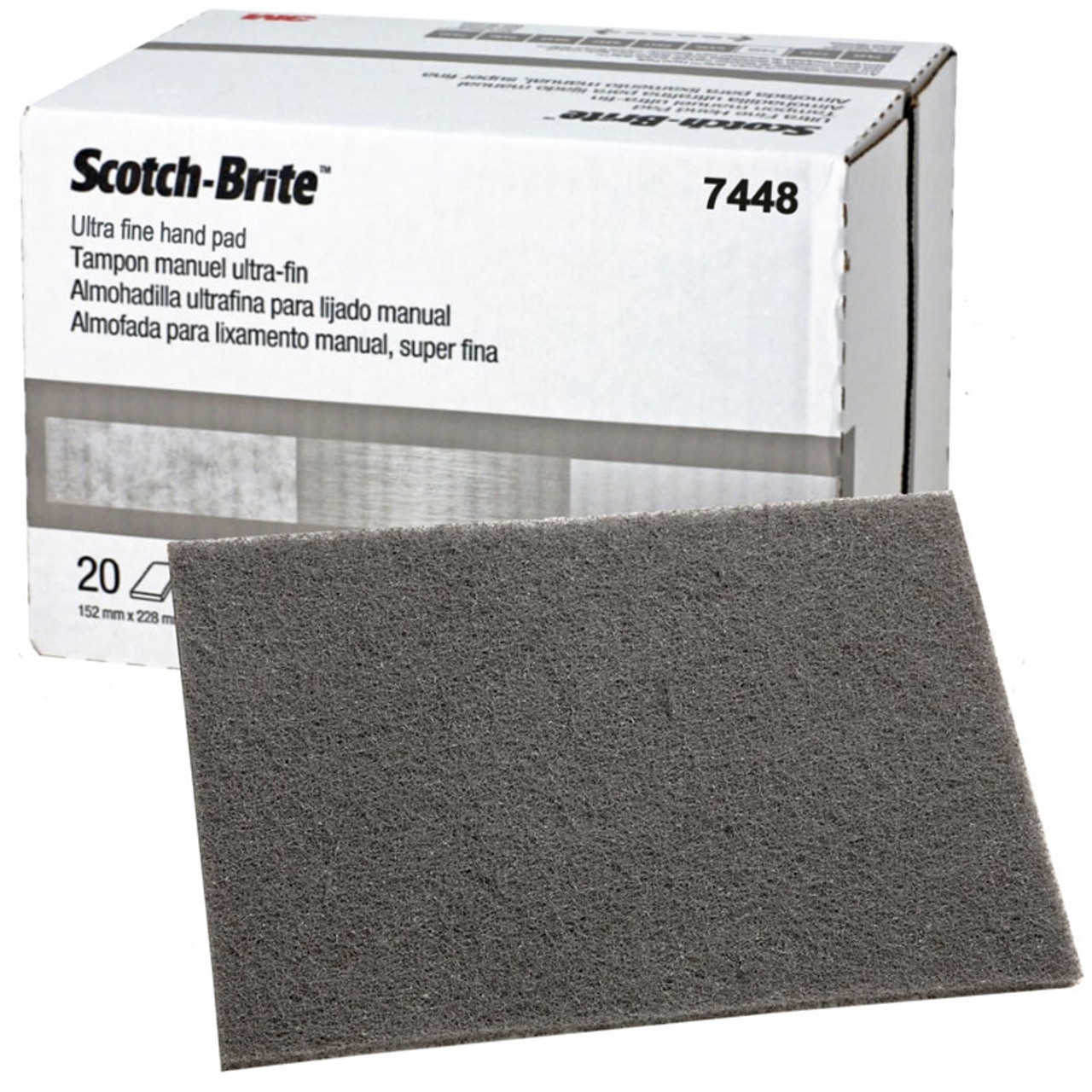 3M 07448 Gray Scotch-Brite Scuff Pads - Paint and Body