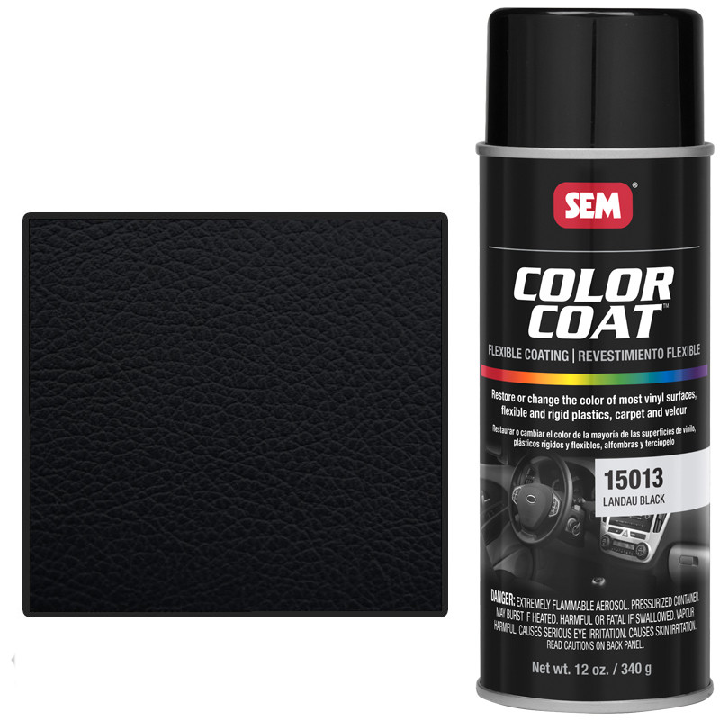 SEM 15013 Color Coat Landau Black Vinyl Spray Paint – 12 Oz Aerosol For Auto Interiors