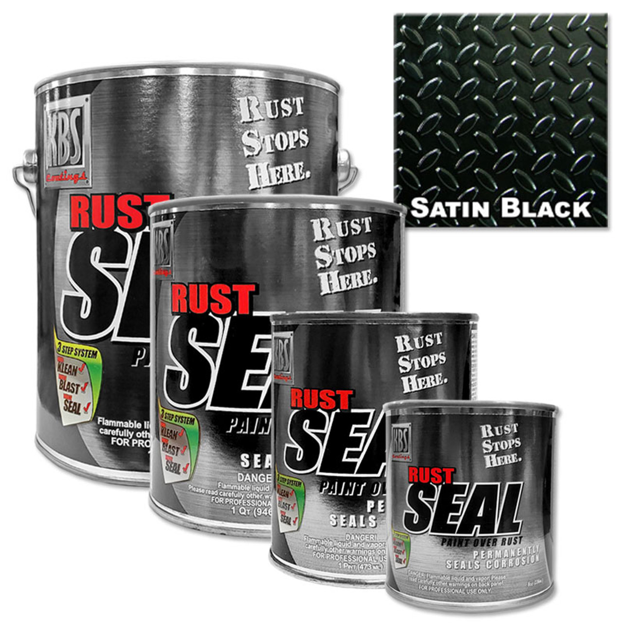 KBS Coatings 4402 Satin Black RustSeal - 1 Quart