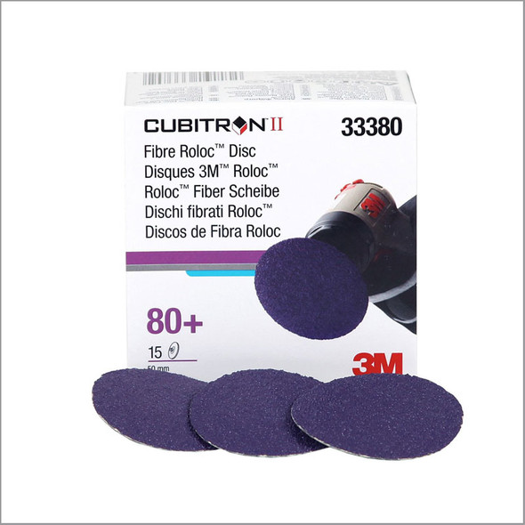 3M 33380, 2 inch Cubitron Roloc Discs 80+ Grit