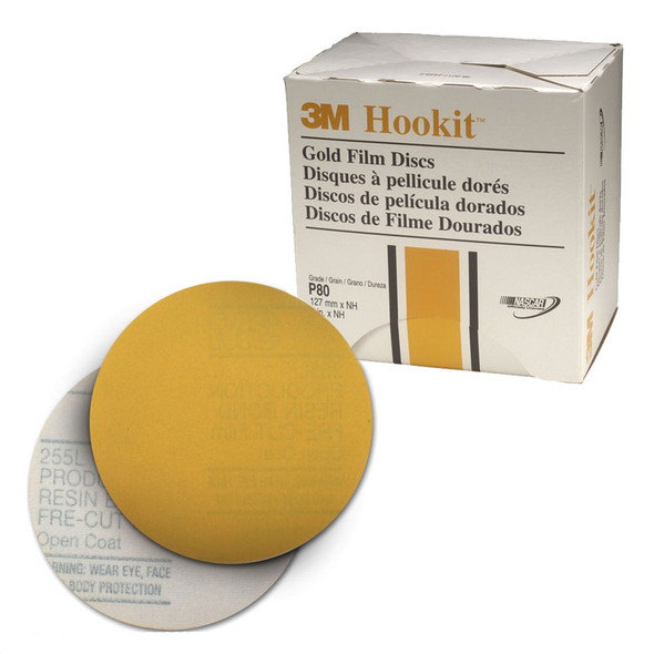 3M 00967, 80 Grit, 5 inch, Hookit Gold Film Discs