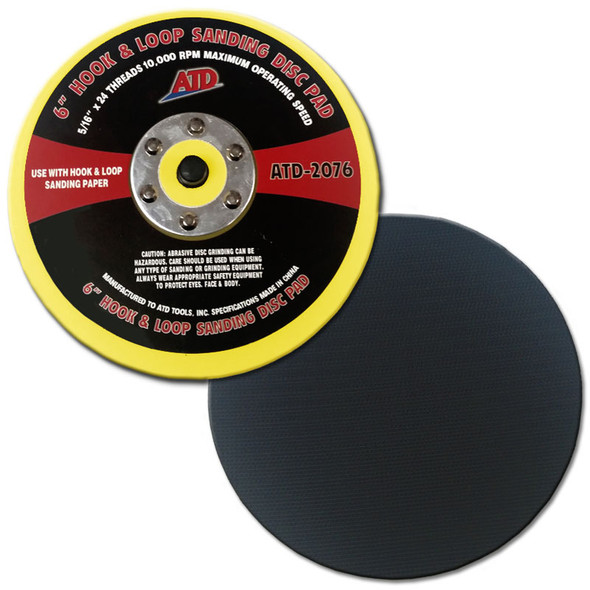 ATD 2076, 6 inch Hook & Loop Sanding Disc Pad