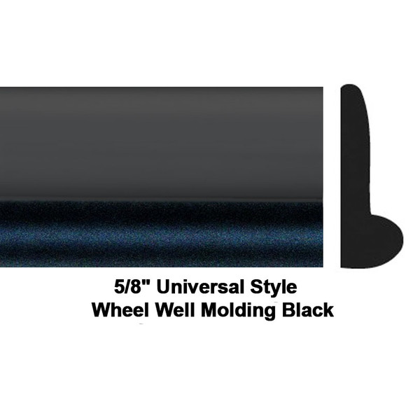 COW 37-1321, 5/8 x 20', Universal Style, Black, Wheel Well Molding