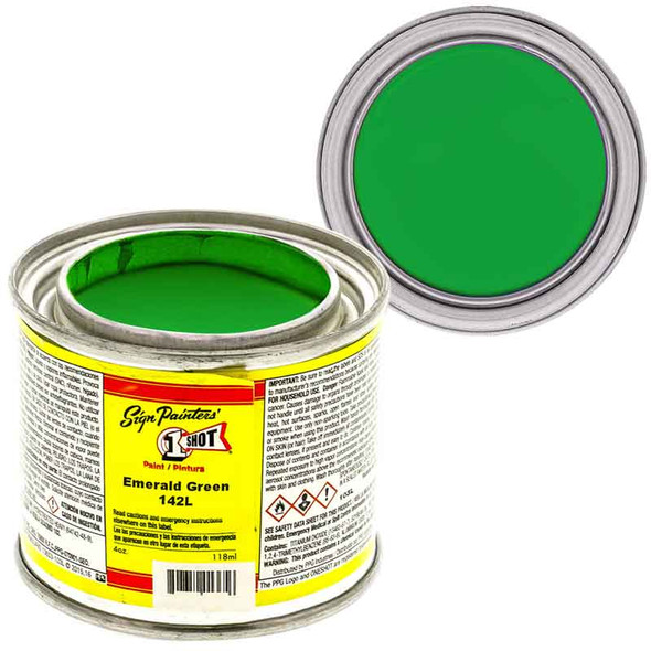 One Shot 142L Striping Paint, Emerald Green, 1/4 Pint