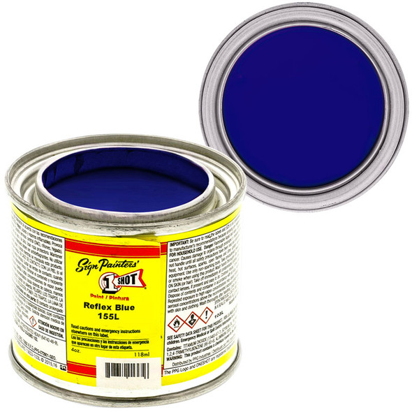 One Shot 155L Striping Paint, Reflex Blue, 1/4 Pint