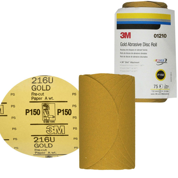 3M 01210, 150 grit, 6 inch, Sand Paper