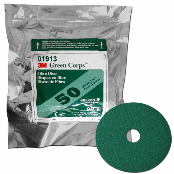 3M 01913, 50 grit, 5 inch, Grinding Fiber Disc